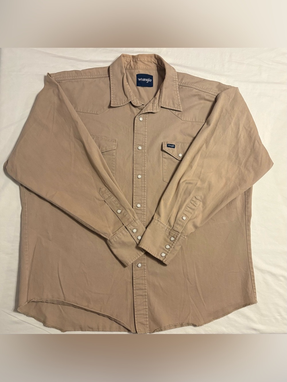 Wrangler Men’s Authentic Cowboy Cut Work Shirt Beige/Tan